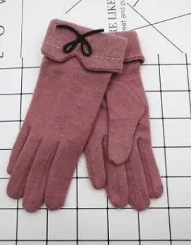 10 пар/лот, женские повседневные шерстяные перчатки в корейском стиле, женские шерстяные модные зимние перчатки с бантом