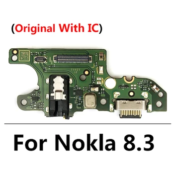 100% Оригинальный док-разъем Micro USB Зарядное устройство Порт зарядки Гибкий кабель Плата с микрофоном для Nokia 8.3 Запасные части