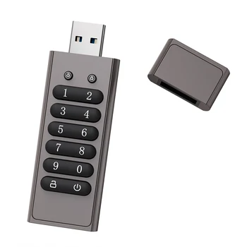 128 ГБ 256-битный USB-накопитель с зашифрованным паролем, Защищенный флэш-накопитель USB3.0 U С поддержкой функции сброса /очистки/ автоматической блокировки, серый