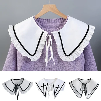 2023 Белый искусственный воротник для женщин, Съемный воротник, женская шаль, Съемная накладная блузка, свитер, воротник, Аксессуар для одежды