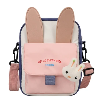 2023 новая сумка-слинг с милым кроликом fahion girl's cute rabbit большой емкости, нейлоновая сумка через плечо с регулируемым ремешком для походного рюкзака