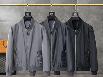 2023 Осенняя Новая мужская куртка из высококачественной нейлоновой водонепроницаемой ткани с модным бейсбольным воротником, повседневная куртка для мужчин