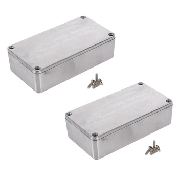 2X Литая под давлением алюминиевая коробка для проекта электроники, корпус для инструмента, водонепроницаемый, стандарт 1590B 112x60x31 мм