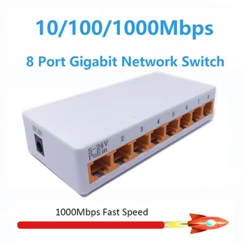 8-Портовый Гигабитный сетевой коммутатор Ethernet 1000 Мбит/с Smart Switcher, Высокопроизводительный Концентратор RJ45, интернет-Разветвитель
