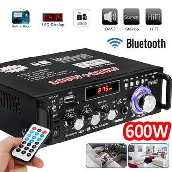 BT-298A Bluetooth Домашние Цифровые Усилители Аудио Дисплей 300 Вт + 300 Вт 110-220 В Цифровой Hi-Fi Аудио Стерео Усилитель Мощности 2 Канала