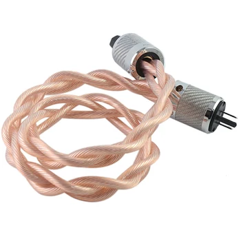 HIFI 5N OCC монокристаллический аудиофильский усилитель переменного тока США и ЕС DAC фильтр HIFI серебряный кабель питания из углеродного волокна с родиевым покрытием