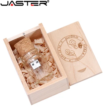 JASTER USB Флэш-накопитель Флешки Флешки Бесплатная Доставка Товары Memory Stick 4GB 8GB 16GB 32GB 64GB Бесплатный Пользовательский ЛОГОТИП Стеклянная Бутылка