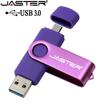 JASTER Высокоскоростной USB 3.0 OTG Флеш-Накопитель Металлический USB Флэш-накопители 8 ГБ 16 ГБ 32 ГБ 64 ГБ 128 ГБ Micro USB Stick 3.0 Flash Memory Stick