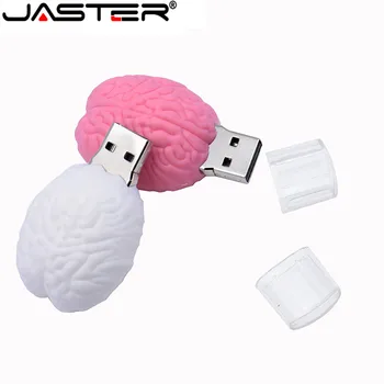 JASTER Модный USB Флеш-Накопитель 64 ГБ 32 ГБ 16 ГБ 8 Г 4 ГБ Мультяшная Модель Мозга, Флешка, Милая Usb-карта Памяти, USB-ключ Реальной Емкости