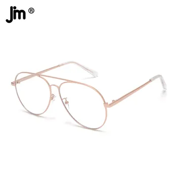 JM, Новые очки с двойным мостом, мужские и женские очки в синей оправе, большие очки с защитой от синего излучения