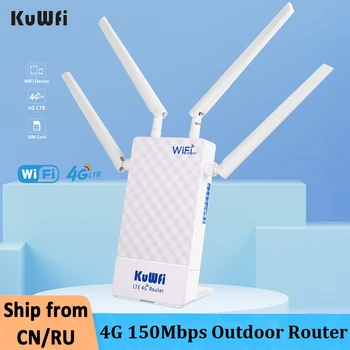 KuWFi 4G Wifi Маршрутизатор 150 Мбит/с 4g Wifi Sim-Карта Открытый Водонепроницаемый LTE Маршрутизатор Сетевая Точка Доступа Антенна 10 Пользователей Порт WAN/LAN