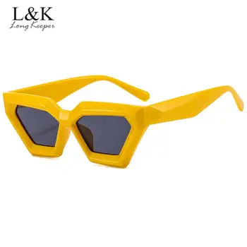 LongKeeper Y2K, женские роскошные солнцезащитные очки ярких цветов, Квадратные оттенки Uv400, модные Брендовые дизайнерские Винтажные солнцезащитные очки в стиле хип-хоп панк