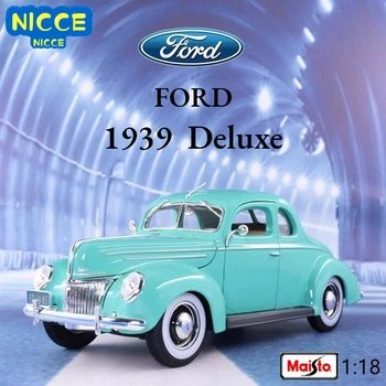 Maisto 1:18 1939 Ford Deluxe Имитация Готовой модели автомобиля из сплава с базовым орнаментом Коллекции Подарков B600