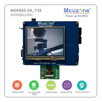 MDK32905-EK_T35-OV7725, N32905U1DN NUVOTON с 0,3-мегапиксельным датчиком изображения, USB, ЖК-дисплей, кодек JPEG, UCOS, 3,5 