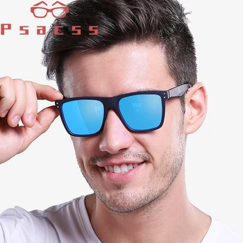Psacss Винтажные Квадратные Поляризованные Солнцезащитные очки Мужские Брендовые Дизайнерские Солнцезащитные очки для ПК Для Вождения, Рыбалки, gafas de sol hombre UV400