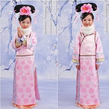 Ruo Xi Зимняя Розовая одежда Маленькой принцессы для ТВ-спектакля Bubujingxin Того же Дизайна, Детский костюм того же размера для фотосессии и сценического выступления