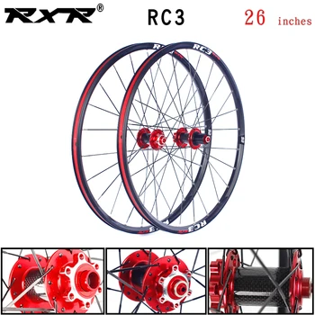 RXR горный велосипед внедорожный MTB карбоновая велосипедная колесная пара 26 дюймов RC3 Дисковый Тормоз 5 Подшипников 7-11 скорость Через Ось/QR Велосипедное колесо
