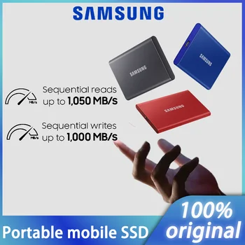 Samsung T7 Портативный SSD 500GB 1TB 2TB Внешний диск Жесткий Диск Твердотельный диск USB 3.2 Gen 2 Совместимый SSD Для Настольного Ноутбука