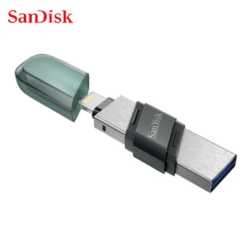 SanDisk USB Флэш-накопитель iXpand Flip OTG Lightning USB 3.1 Stick 64 ГБ 128 ГБ 256 ГБ Флеш-накопитель MFi Для iPhone и iPad и USB Type-A
