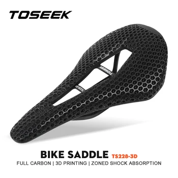 TOSEEK TS228 3D Печатное Велосипедное Седло Из Углеродного Волокна Сверхлегкий Полый Удобный Дышащий MTB Горный Дорожный Велосипед Велосипедное Сиденье