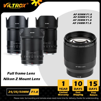 Viltrox 24 мм 35 мм 50 мм 85 мм F1.8 Z Полнокадровый объектив с автоматической фокусировкой и портретной автофокусировкой с Большой Диафрагмой для Объектива Nikon Z Mount Camera Lens