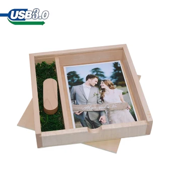 Альбом Деревянная Коробка USB 3.0 Флэш-накопители 128 ГБ Креативная Фотография Свадебный подарок Memory Stick 64 ГБ Ручка с лазерной гравировкой