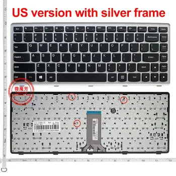 Американская серебристая Новая английская замена клавиатуры ноутбука Lenovo g410s Для Flex 14D N410 G400S G405S S410p G410s G400AS