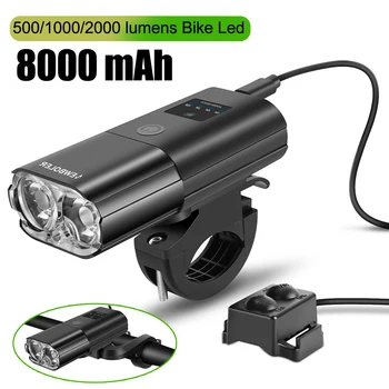 Велосипедный фонарь 1000 Люмен 4000 мАч, Велосипедная Фара, Блок питания, фонарик, руль, USB Зарядка, MTB, Дорожный Велоспорт, Подсветка