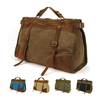 Винтажные ретро военные холщовые + кожаные мужские дорожные сумки, багажные сумки, мужская сумка на выходные, ночные спортивные сумки, тоут для отдыха M314#