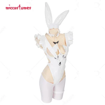 Женская Белая форма Кролика Боди Косплей Костюм Наряд для женщин Нижнее Белье Пижамы Сексуальные костюмы
