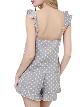 Женский пижамный комплект с цветочным принтом, майкой с кружевной отделкой и шортами - Удобная одежда для отдыха и стильный пижамный комплект