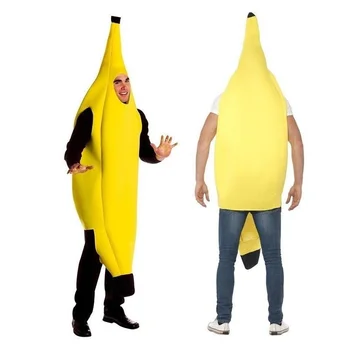 Забавный костюм Банана для взрослых Унисекс, Желтый Костюм, Легкий Костюм для Хэллоуина, Фруктовая Необычная вечеринка, Фестиваль, Танцевальное Платье, Костюм