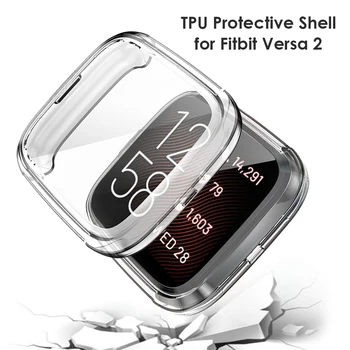 Защитный Чехол от Царапин для Смарт-часов Fitbit Versa2/Fitbit Versa 2SE, Защитный чехол-бампер из ТПУ, Полное покрытие в виде Ракушки