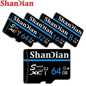 Карта памяти SHANGDIAN 128 ГБ 32 ГБ 64 ГБ SD-карта класса 10 SD/TF Флэш-карта с Ридером Черная TF-карта Горячая Продажа Смарт-SD-карты 16 ГБ