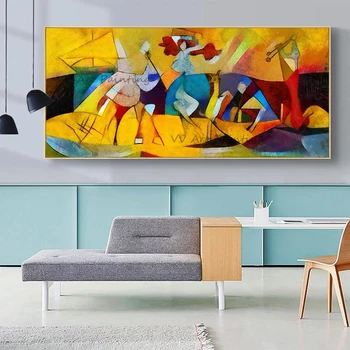 Картина Пикассо ручной работы, Абстрактная простая картина маслом, холст, Художественное произведение, Ножевое искусство Для домашнего декора гостиной, Минималистичная графика