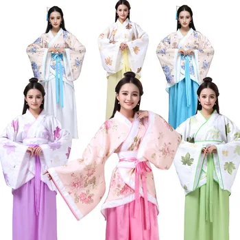 Китайское Традиционное платье принцессы Ханфу, Женское милое Кружевное Платье с вышивкой, Косплей, Сказочная Древняя одежда, Женское Винтажное платье для танцев