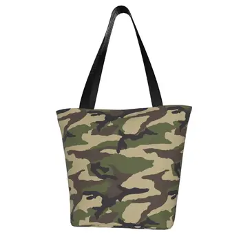 Классическая военная камуфляжная сумка для покупок, Камуфляж в джунглях, Уличная женская сумка, Модные многоразовые сумки из полиэстера