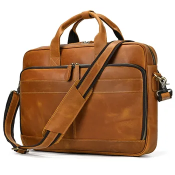 Кожаные сумки для мужчин, портфель, 14-дюймовая сумка для ноутбука, деловая мужская сумка 2022, офисные сумки, мужской представительский портфель, сумка-мессенджер