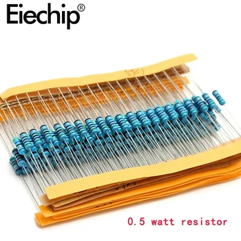 комплект металлических пленочных резисторов мощностью 0,5 Вт, 1/2 Вт, 1% электронный набор резисторов 