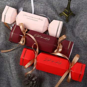 Коробки для Рождественских хлопушек в форме Конфет с Золотым Тиснением, Упаковка Bon Bon Boxes