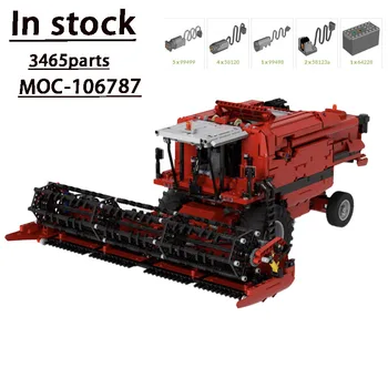 Красная Новая модель MOC-106787RC Электрическая версия Ground Farming harvester3465 Детали для изготовления блоков на заказ, игрушки для взрослых на День рождения