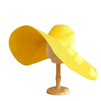 Летняя женская яркая панама для отдыха с большими широкими полями, модная пляжная шляпа с куполом, складная соломенная шляпа