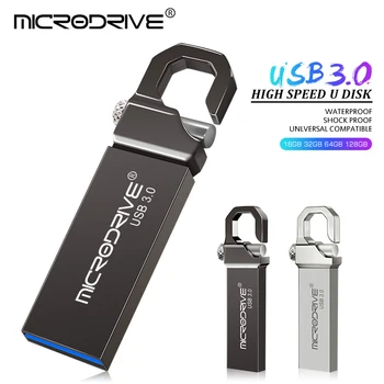 Металлический флэш-накопитель USB 3.0 16GB 32gb 64gb 128gb Flash U Disk Pendrive флешка Memory Stick USB 3.0 Flash Водонепроницаемый Для ПК