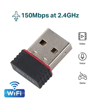 Мини-USB Сетевая карта Беспроводной WiFi Адаптер Dongle USB2.0 2,4 G 150 Мбит/с 802.11b/g/NaX RTL8188 LAN Внутренняя Антенна Для настольных ПК