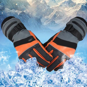 Мотоциклетные перчатки, водонепроницаемые зимние перчатки с подогревом, работающие на батарейках, Перчатки для мотогонок, сохраняющие тепло, перчатки с электрическим подогревом
