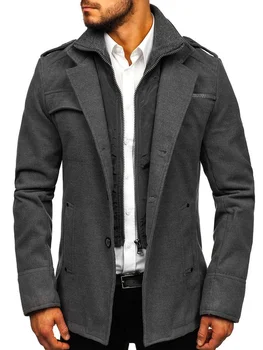 Мужское модное шерстяное пальто ZOGAA, куртка-ветровка