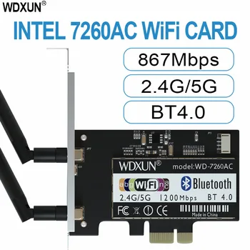 Настольный WIFI PCI Express 7260AC 2,4 ГГц/5 ГГц Wi-Fi Inteligente PCIe Bluetooth 867 4,0 wifi карта настольный PCIE WIFI AC-7260
