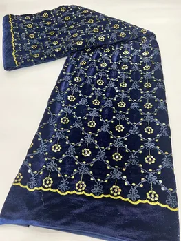 Новейшая Африканская Бархатная кружевная ткань с блестками, Нигерийская Французская сетка, кружевные ткани для шитья 2023, Высококачественное свадебное платье