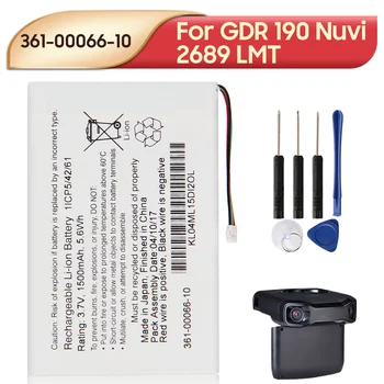 Новый сменный аккумулятор 361-00066-10 361-00066-00 1500 мАч для автомобильного GPS-аккумулятора Garmin GDR 190 Nuvi 2689 LMT