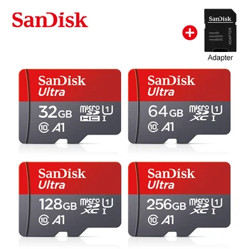 Оригинальная карта памяти Sandisk Carte SD/TF Micro Tarjeta 32 ГБ 64 ГБ 128 ГБ 256 ГБ 512 ГБ A1 C10 4K cartao de memoria для SD-адаптера
